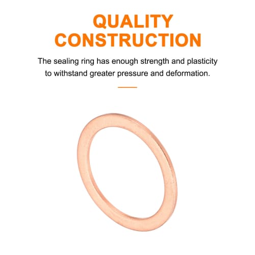 uxcell 12pcs Copper Washers, 28 x 36 x 1.5mm, Copper Rings, Sealing Gaskets, Heat and Oil Resistant, for Hydraulic Fittings, Sump Plugs