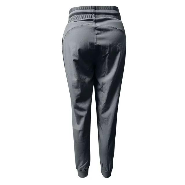 Women's Quick-Dry Pleated Cropped Running Pants with Drawstring