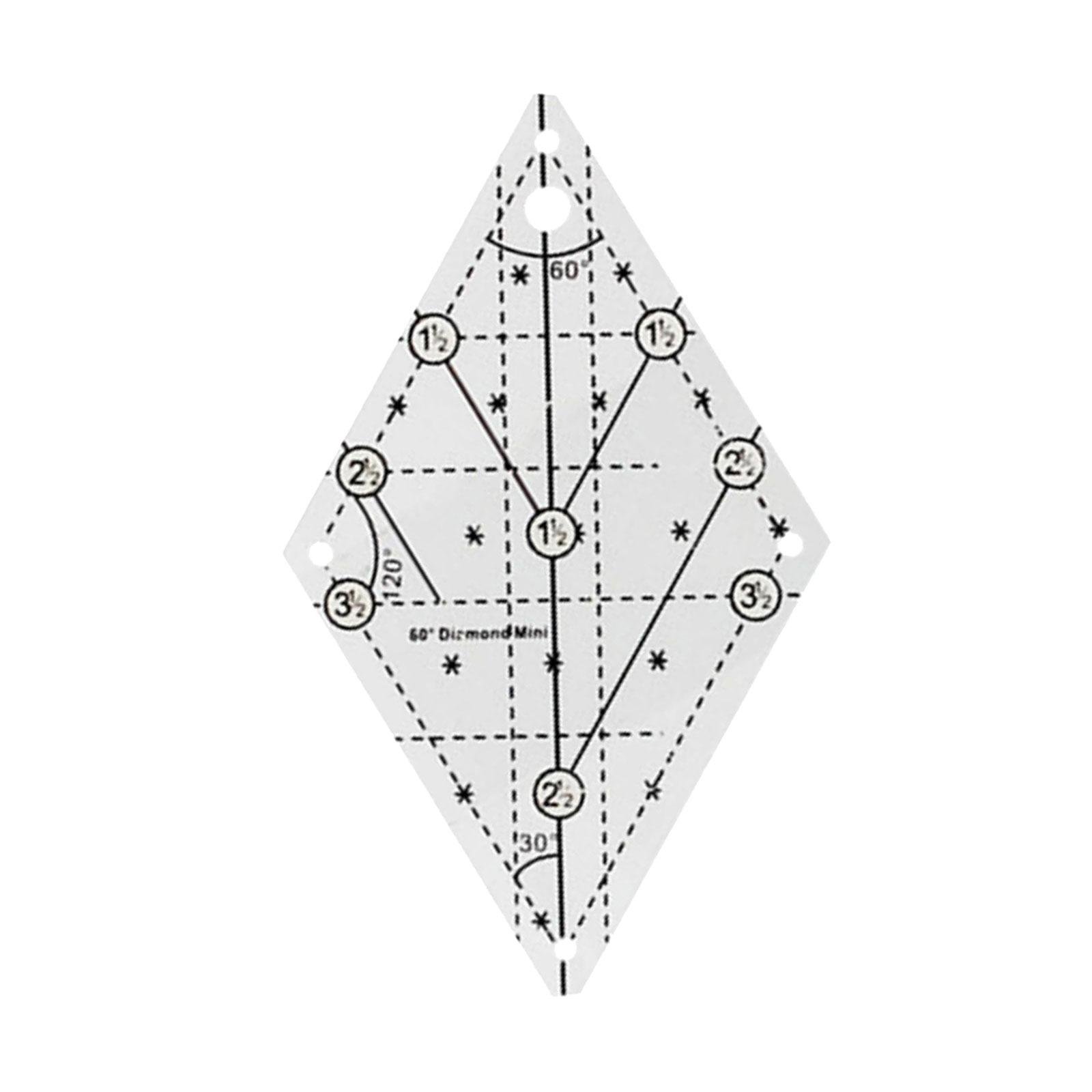 

Шаблоны для квилтинга Линейка Ромб 60 градусов Инструмент для шитья Линейка для шитья Линейка для квилтинга Принадлежности для шитья для любителей рукоделия S