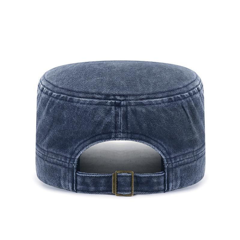 Washed Hat Flat Top Hat All-cotton Breathable Button Hat Baseball Hat Sun Hat
