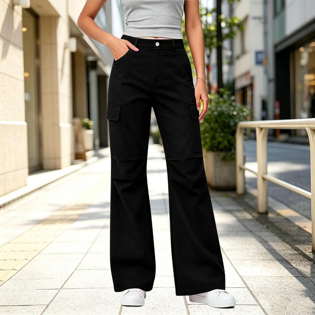 Women's Casual Loose Fit Cargo Pants with Multiple Pockets for Everyday Wear