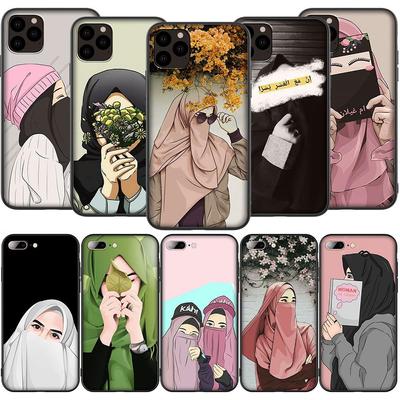 T96 Islamitische Moslim Hijabi Meisjes Hoesje voor iPhone 13 12 Mini 11 Pro XS Max XR X 8 7 6 6S Plus 5 5S SE 2020