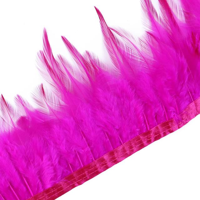 1Meter Natural Pheasant Chicken Feather Trims 10-15Cm Ribbon Sewing Feather For Craft Accessories Party Costume Plume Decoration