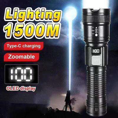 Torcia LED super luminosa a lungo raggio da 10000 lumen, torcia impermeabile da campeggio