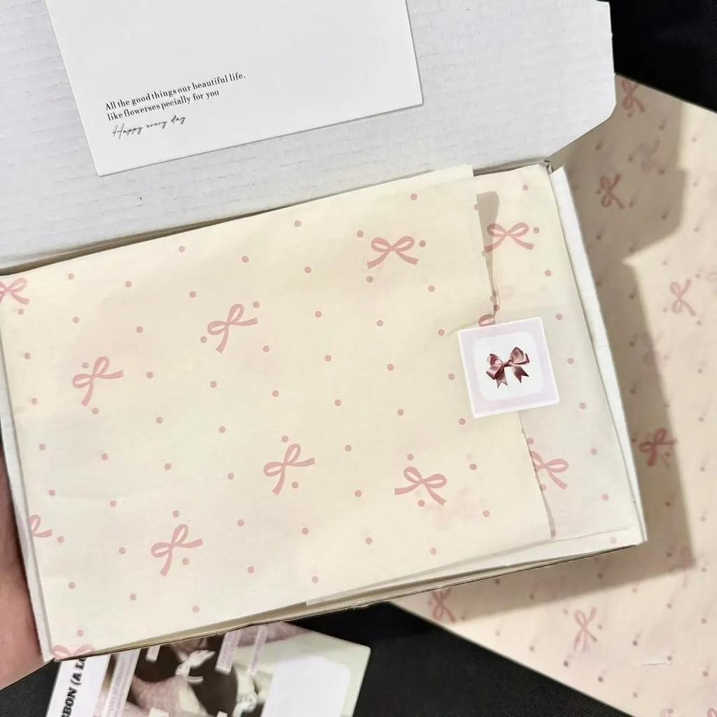 10/1000 Sheets Christmas Lantern & Rose Pattern Tissue Paper Gift Wrapping Semi-Transparent for Christmas Birthday Party Decor