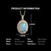 New 925 Sterling silver Necklace Loyalty stone Natural oval 10*14mm Ethiopia opal Pendant fine jewelry for women's Proposal gift