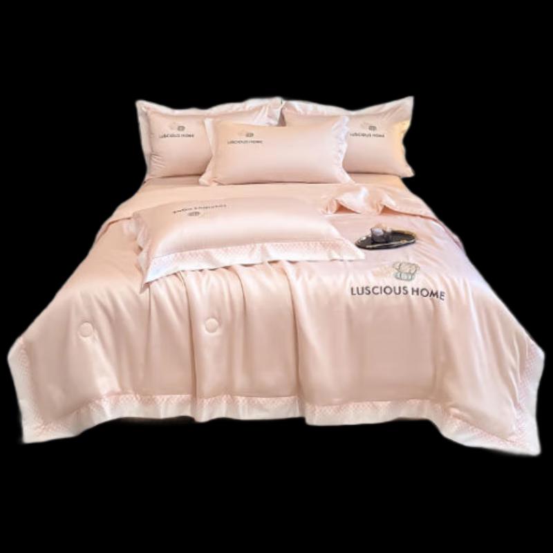 

Pumpkin Series Washed Ice Silk Summer Quilt Set