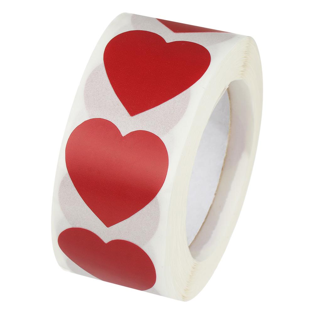 500 Pcs Package Label Gift Packaging Stationery Sticker Scrapbooking Love Heart Shaped Seal Labels
