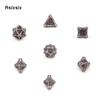 7 Pcs Silver Red Tree Stump Root Metal Dice Solid Metal Polyhedral Dice Set Suitable for Role-Playing RPG  Board Game Card Game