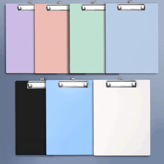 Office Clipboard A4 Letter Size Plastic Clipboard, Hard Board with Low Profile Stable Writing Surface Clip, Lightweight Solid Color for School
