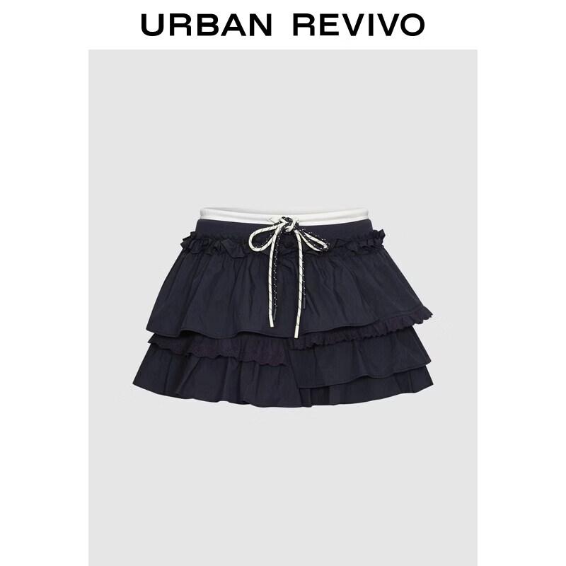 UR2026 Women s Urban Colorblock Tiered Mini Skirt S