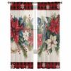 Weihnachts- und Winter-Zederblätter-Vorhänge für Wohnzimmer, Schlafzimmer, Heimdekoration, Fenster-Voile-Tüllvorhang-Drapierungen