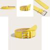 Simple Solid Color Metal Square Buckle Decoration Women Belt For Casual Jeans Wear