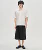 PRAIRIE Dobby Stripe Crop Short Sleeve Shirt (Ivory)