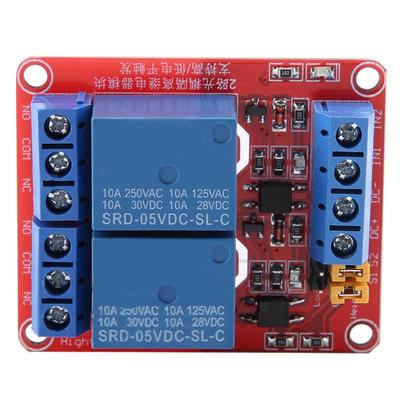 2 Channel Relay Module with Optocoupler Isolation High and Low Level Trigger