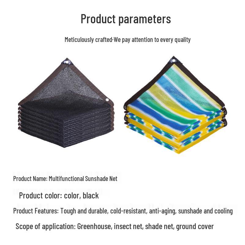 Black Hemmed Shade Net: Encrypted, Thickened, Anti-Aging Sun Protection