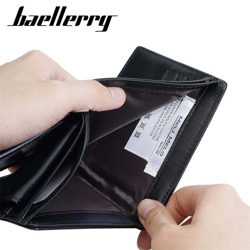 Baellerry Herren Kurze Geldbörsen Vintage Design Dreifach-Kartenhalter Bargeld Geldbeutel Business Geldbörse
