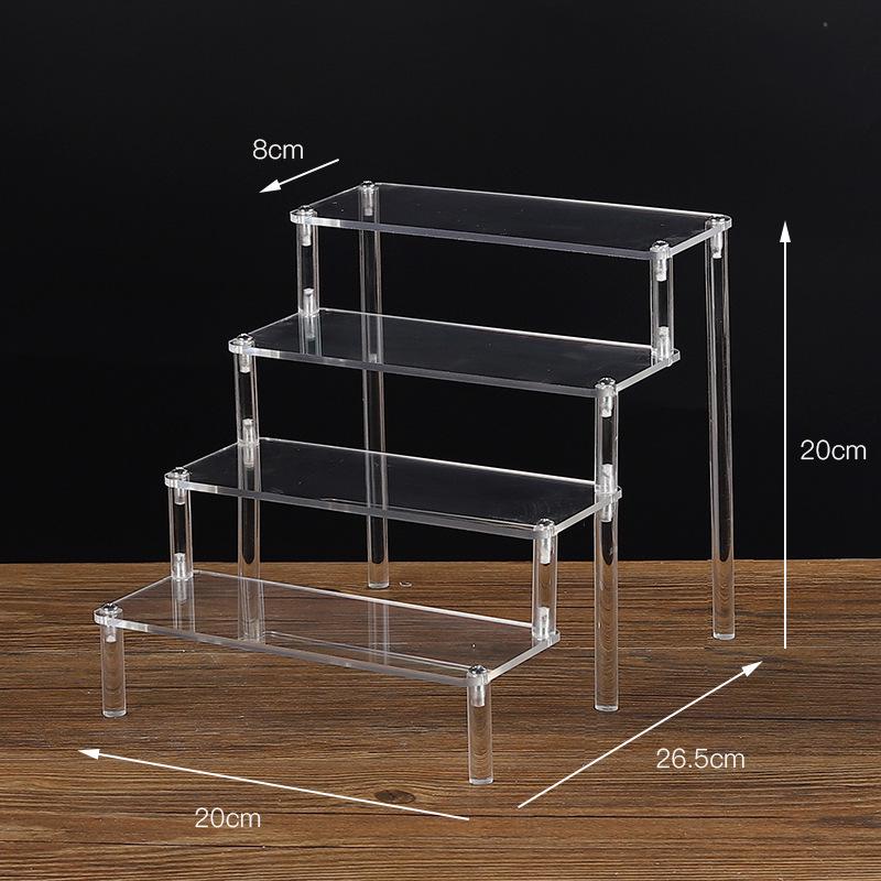 Clear Acrylic Tiered Display Stand for Figurines, Dolls & Jewelry