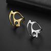 Cazador Adjustable Geometric Rings for Women Stainless Steel Punk Y2K Jewelry Gold Plated Open Finger Rings 2026 Trend