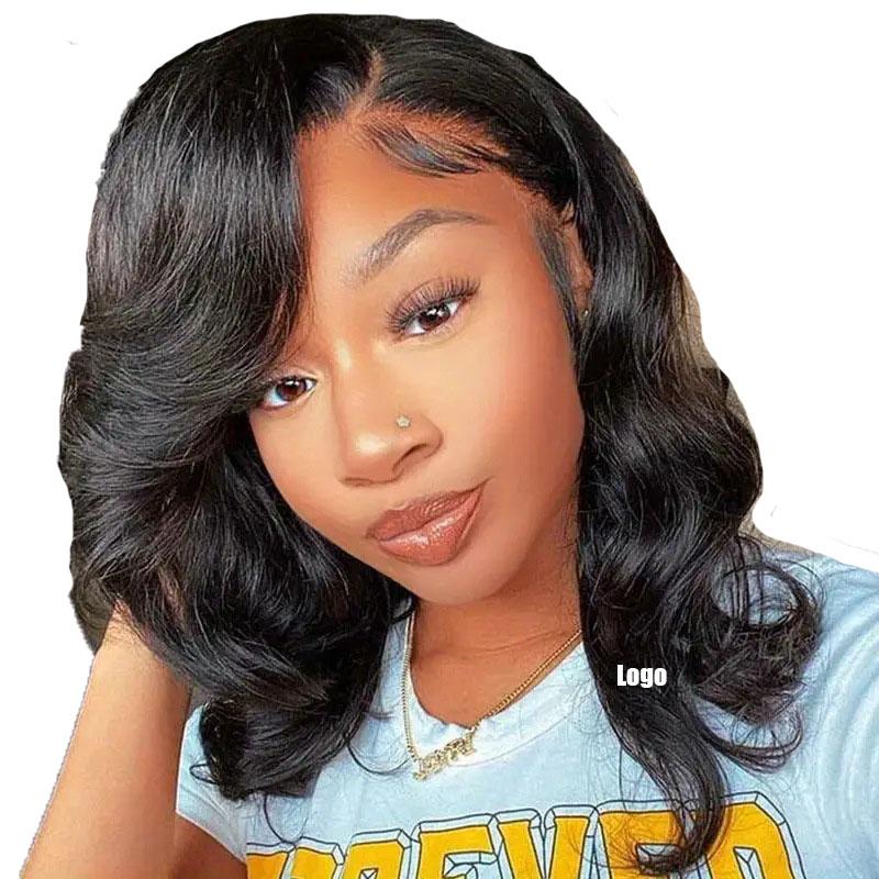 Wholesale 2026 Women's Black Side-parted Short Wavy Curly Hair, Fluffy and Natural, Selling Well in Europe, America and Africa