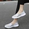 Dames Zomer Ademende Zilveren Moccasin Strandschoenen Dames Zwart Casual Instappers Rijschoenen Gevlochten Blauwe Platte Schoenen Sneakers Grote Maten