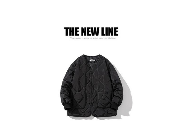 Heren Korean-Style Gewatteerde Baseballjas – Trendy Golfkraag, Casual Losse Pasvorm voor Herfst & Winter