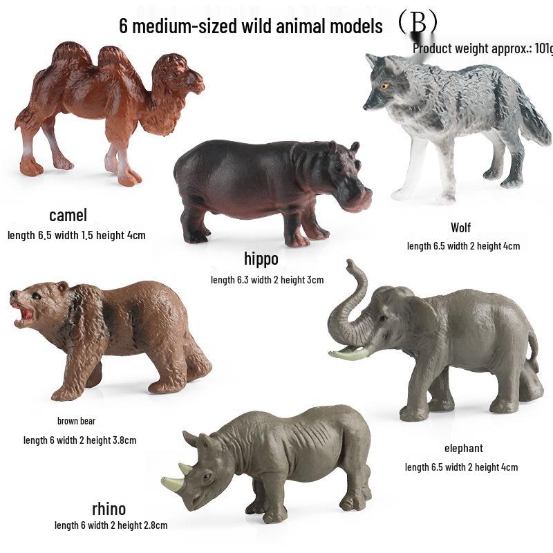 Children's Cognitive Animal Model Toy: Yellow Cow, Buffalo, Rhinoceros, Zebu, Bison, Bull Figurine.