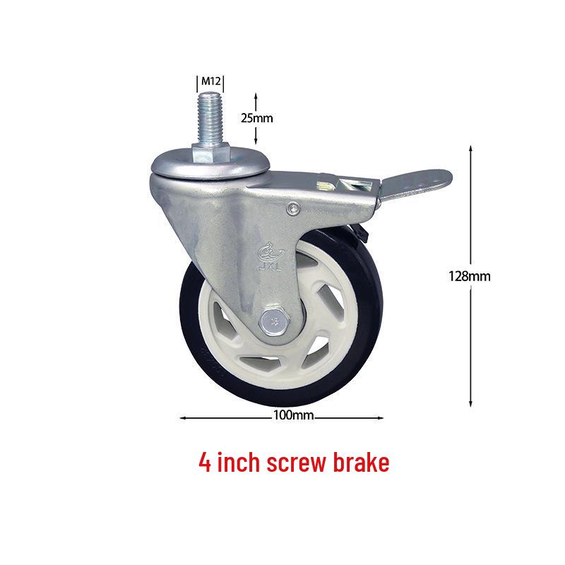 Universal Medium Duty Casters with Brake – 3, 4, 5 Inch Wheels for Equipment & Tool Carts