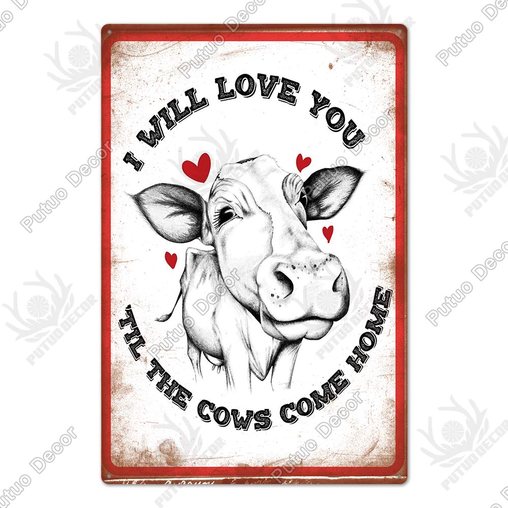 

Декор корова винтажная жестяная вывеска ретро металлический знак декоративная табличка фермерский дом магазин гараж настенный декор корова плакаты 20x30cm