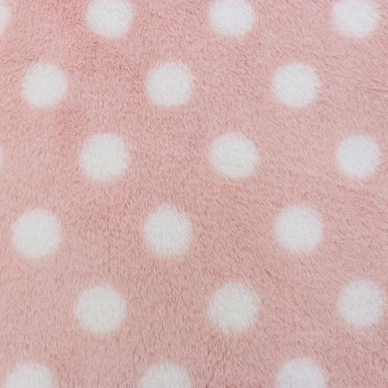0.5/1/2 Yards Imitation Rabbit Fur Dot Printed Fabric for Soft Plush Dolls Pet Beds Hats Home Wear Handmade DIY Sewing Fabrics
