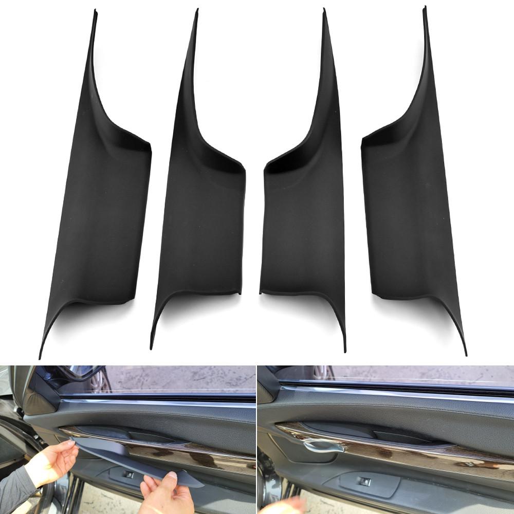 4x Door Interior Inside Handle Pull Carrier Cover For 08-15 BMW 7 Series F01 F02