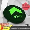 Luminous Safety Exit & Caution Sign: Floor Sticker with Arrow & Slippery Steps Indication