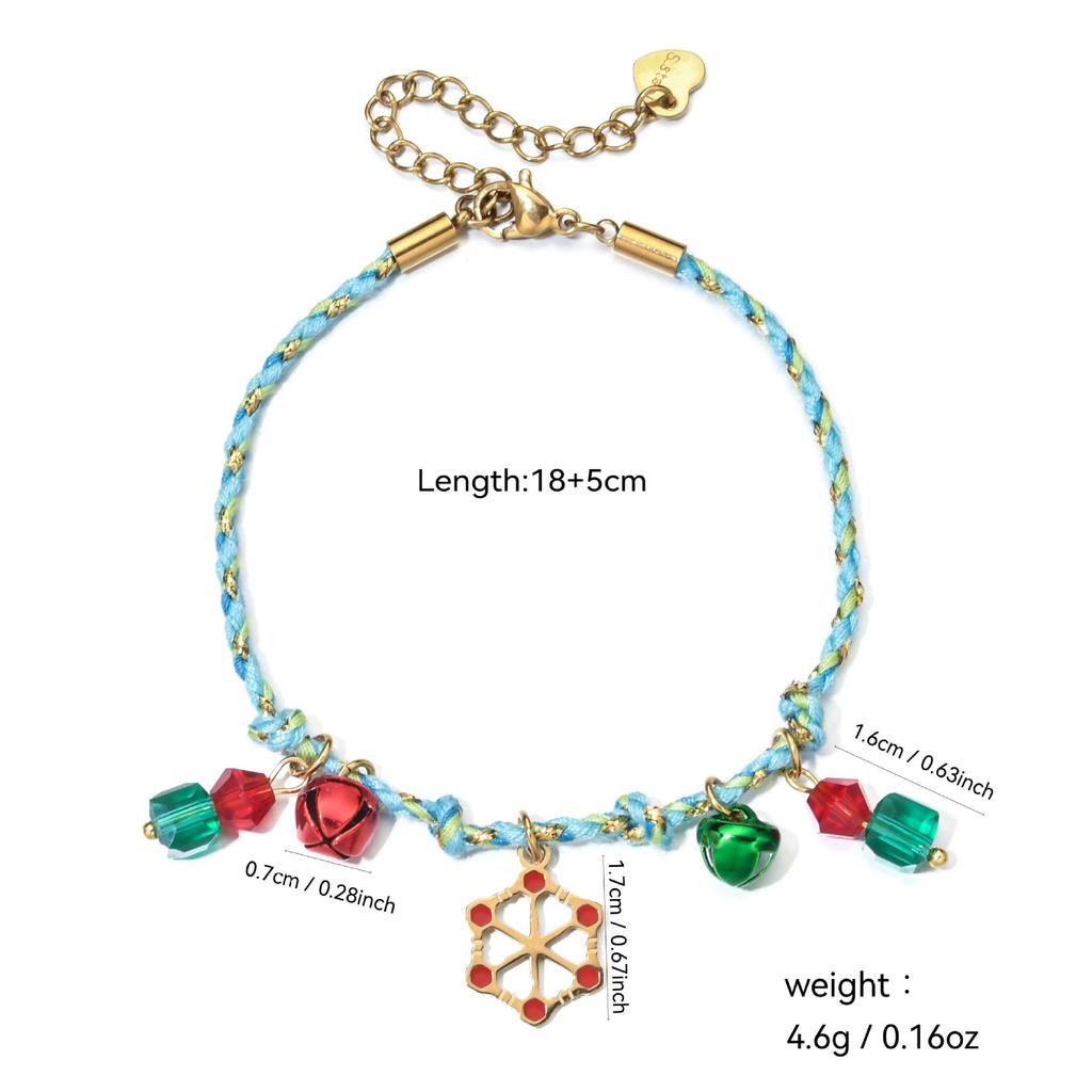 High-End Christmas Snowflake & Snowman Stainless Steel Bracelet