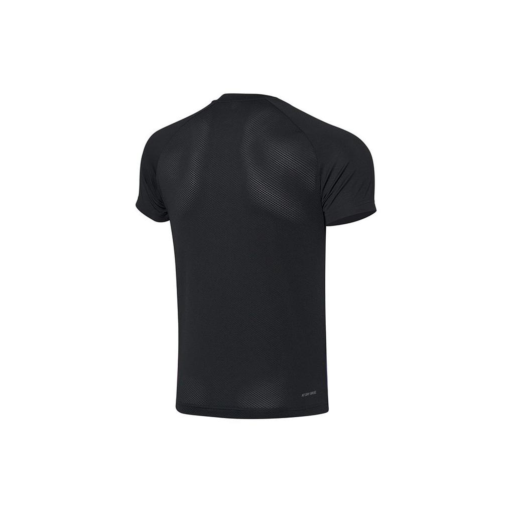 Li Ning Badminton Series Training Quick-Dry Competition Short Sleeve T-Shirt Men Tops Black AAYQ067-4