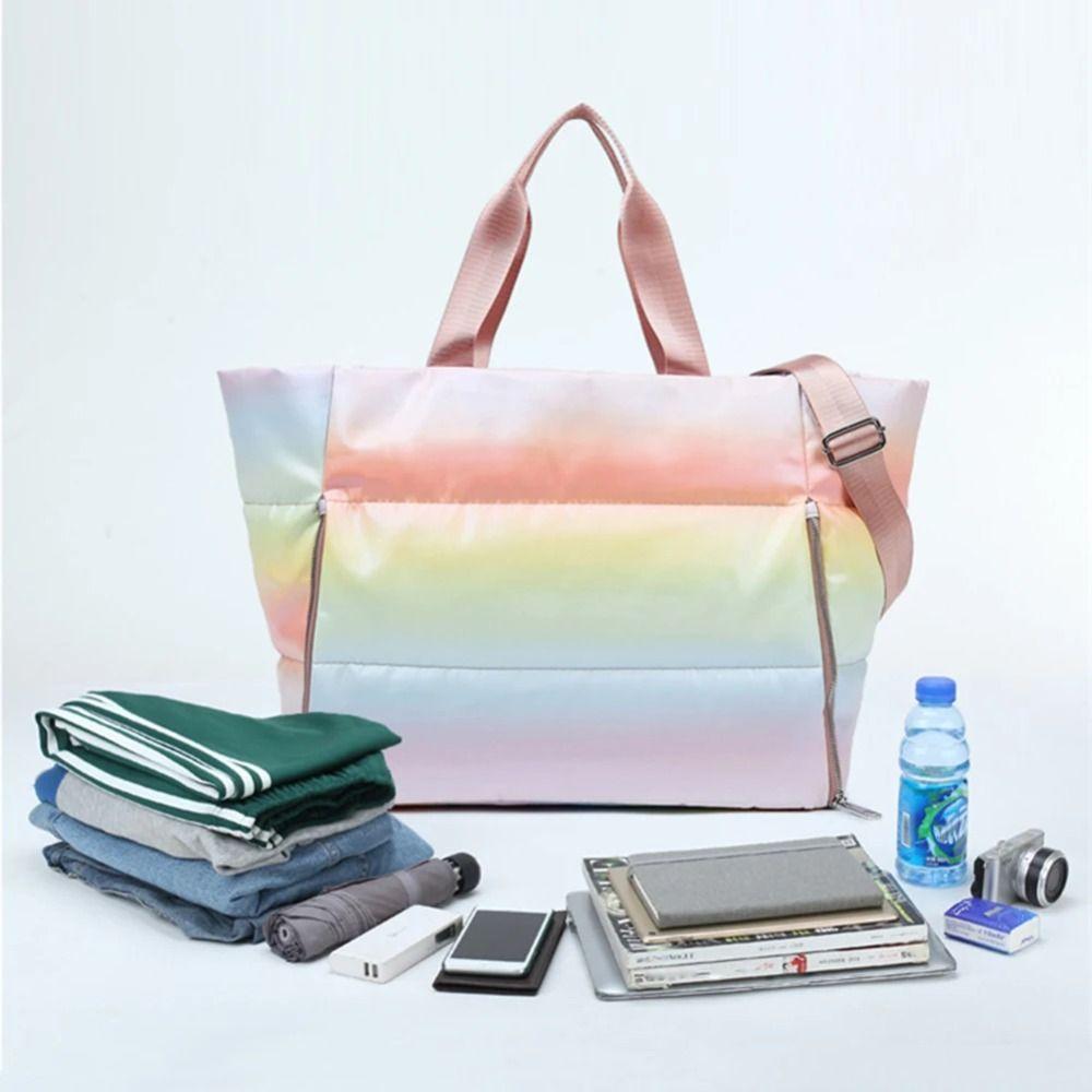 Large Capacity Women Gym Sports Bag LightWeight Dry Wet Separation Waterproof Swimming Bag Foldable Soft Shoulder