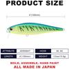 LUCKY CRAFT Pointer 100SSR Action Wobbling Freshwater Lake Bass Fishing Bait Blue Chart Jerkbait, Side-by-Side (128 Tiger)