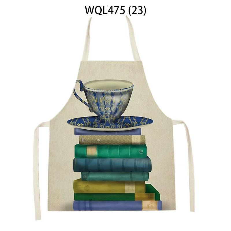 Cartoon Dog Printed Sleeveless Kitchen Aprons Animal Rabbit Fox Pattern Cooking Baking Waist Bib Household Cleaning Pinafore