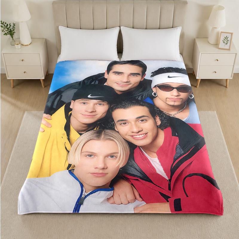 Backstreet Boys Print Flannel Blanket Cozy Warm Plush Throw Blanket For Bed Sofa Couch Indoor Household Use