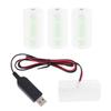 USB Battery Power Supply Adapter Can Replace 1 To 4pcs 1.5V 3V 4.5V 6V D Size LR20 Battery Eliminator Cable for Clock