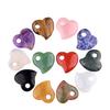 Natural Quartz Heart Palm Stone Cute Mini Polished Love Shaped Healing Stone with Hanging Hole for Reiki Meditation Gifts