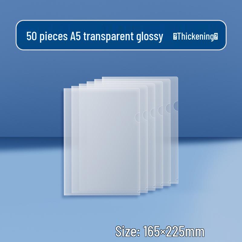 Customizable A4/A5 L-Shaped Transparent Folder with PP Two-Page Insert Cover