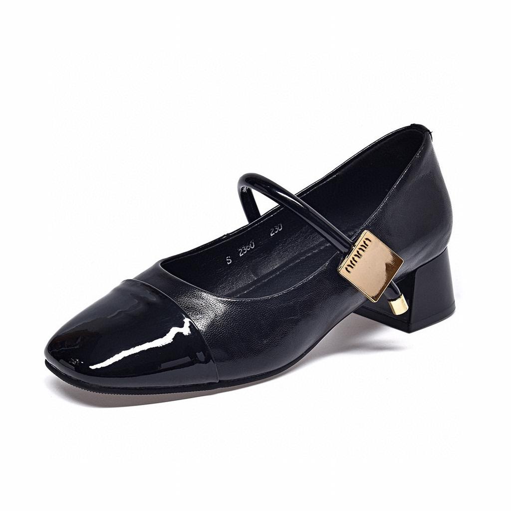 Mary Jane Shoes Women's Spring and Summer New Shallow Mouth Medium Heel Single Shoes Niche Personality Small Fresh Women