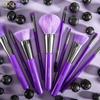 Docolor 10 Pcs Purple Makeup Brushes Synthetic Hair Professional Powder Foundation Blush Eye Blending Contour Make Up Brushes