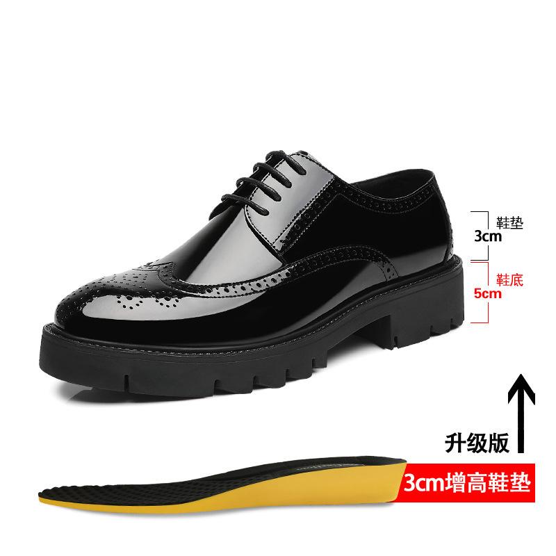 2025 neue Blockplattform Lackleder Herrenschuhe Vorstellungsgespräch Lederschuhe Herren Lackleder Friseur Tide Erhöhung Schuhe