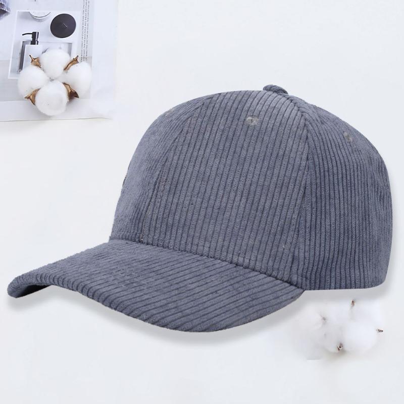 Corduroy baseball cap embroidery autumn and winter outdoor sunshade sun protection peaked cap men's work cap