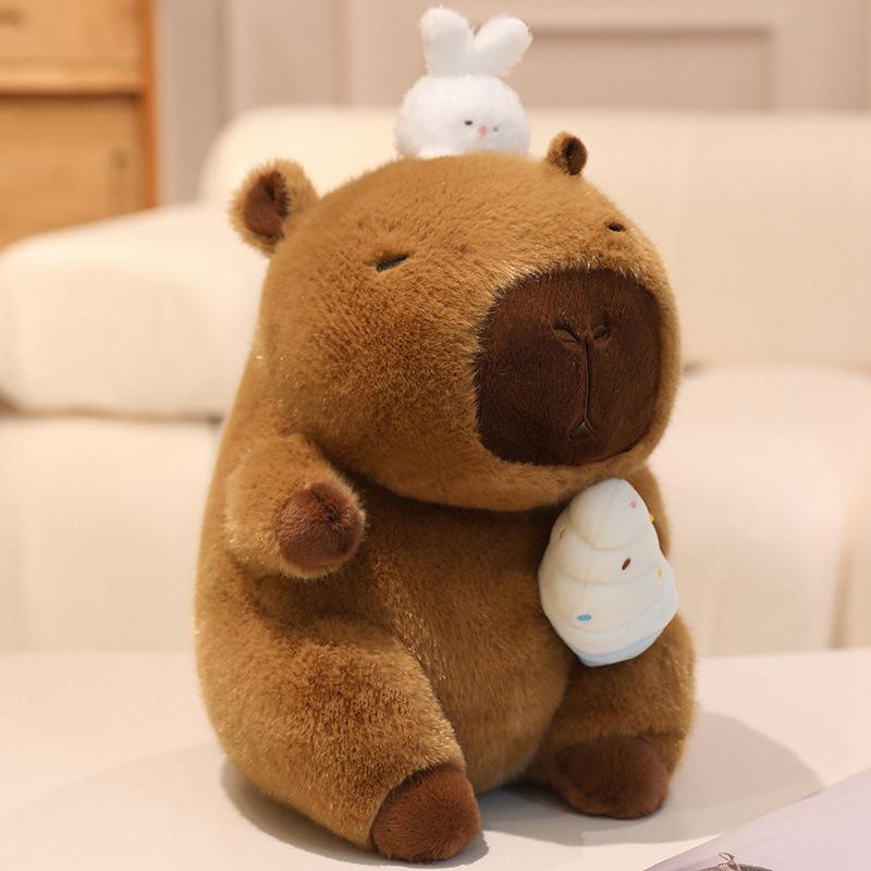 Capybara Sanya Plush Toy and Coconut Tree Hugging Pillow Doll