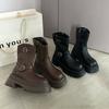 Black Martin Boots Women's 2025 New Autumn Retro Boots British Style Thin Boots Small Thick-soled Short Boots