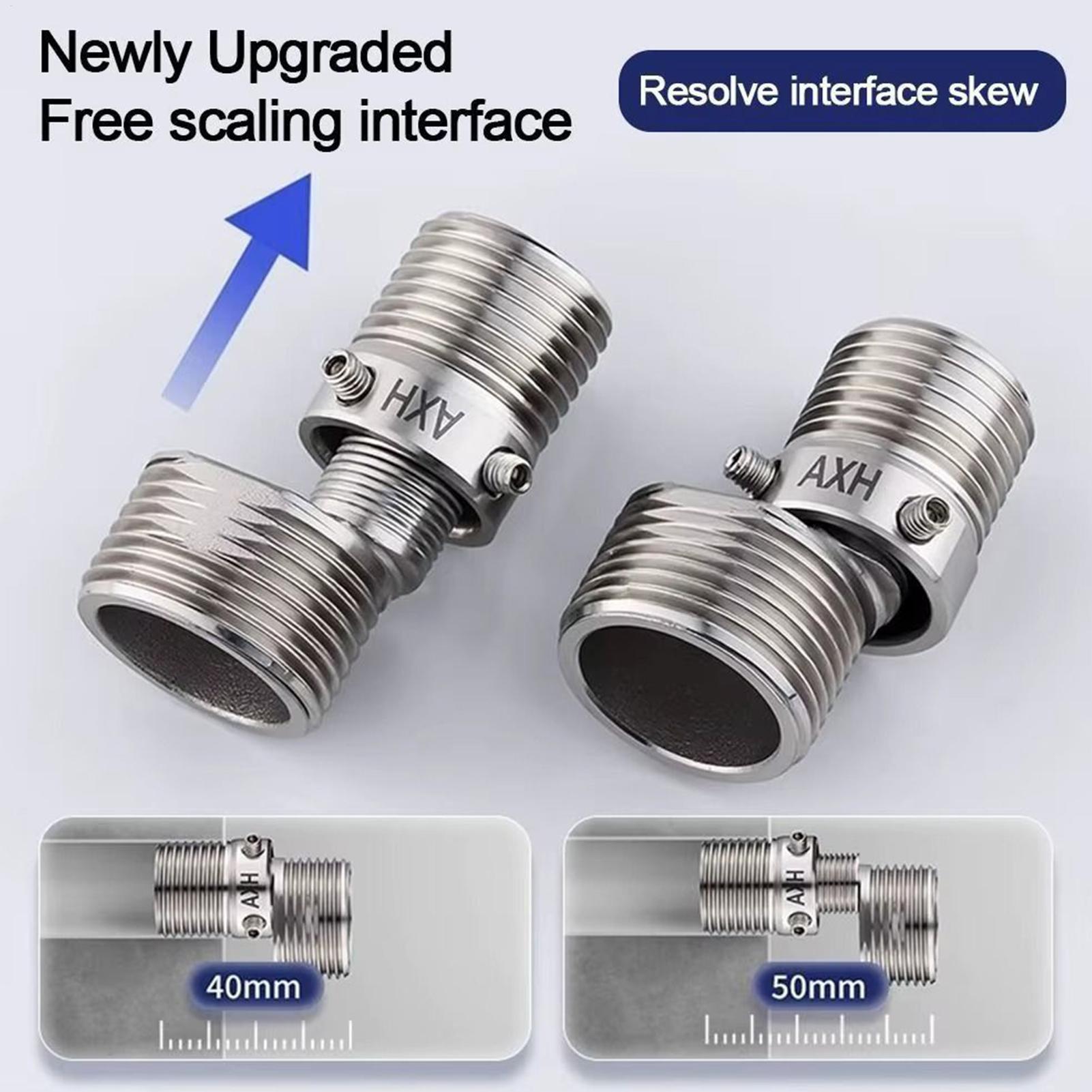 Stainless Steel Angled Curved Foot Angle Adjustment 360 Rotatable Eccentric Screw Corner Wall Mounted Shower Faucet Adapter
