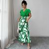 Europe, America 2026 summer new exquisite elegant design flying sleeves slim long dress women