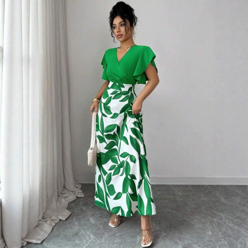 Europe, America 2026 summer new exquisite elegant design flying sleeves slim long dress women